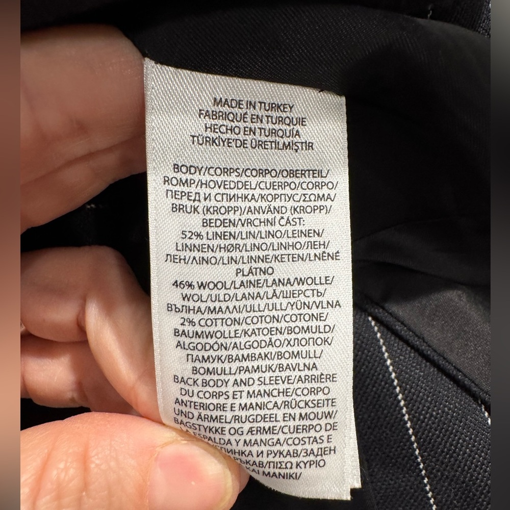 Polo Ralph Lauren black pinstripe linen blend blazer - Picture 8 of 9